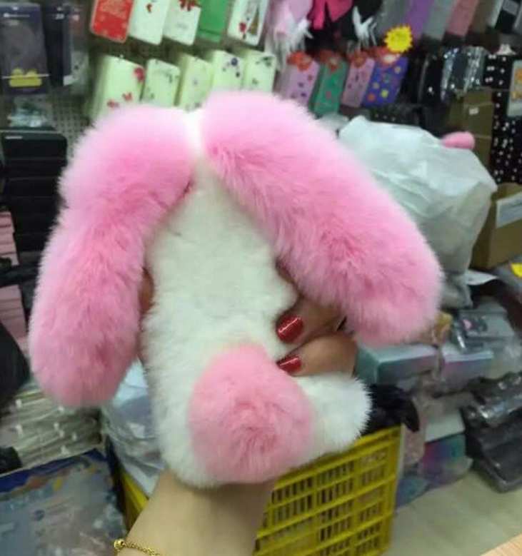 Fluffy Bunny Rabbit Fur Silicone Phone Cases - BEAUTY BOUTIQUE