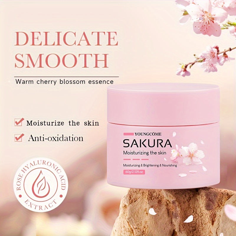 30/60g Sakura Facial Care Moisturizing Face Cream, Repairs Dry Skin, Protects Skin, Improves Skin Texture, Tightens Skin, Makes Skin Tender And Delicate, Suitable For All Skin Types, And Makes Your Skin Look Young With Plant Squalane