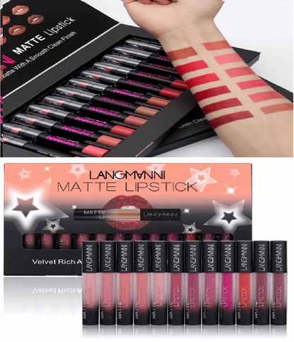 Matte Lipstick Waterproof Long-lasting Velvet Lipstick Set - BEAUTY BOUTIQUE