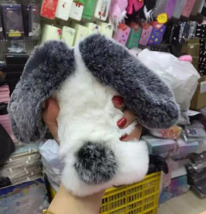 Fluffy Bunny Rabbit Fur Silicone Phone Cases - BEAUTY BOUTIQUE