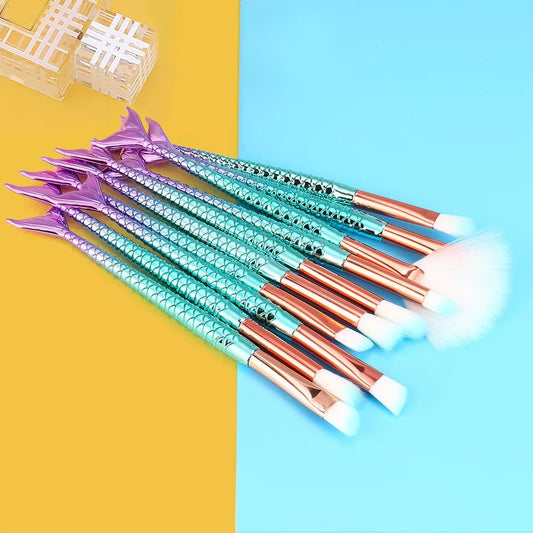 Gradient Mermaid Makeup Brush Set