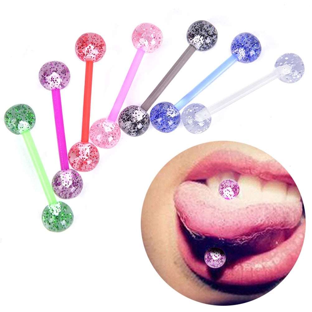 8Pcs Tongue Nails Glitter Glitter Acrylic Tongue Nails Human Body Acrylic Piercing Jewelry Tongue Nails Aliexpress