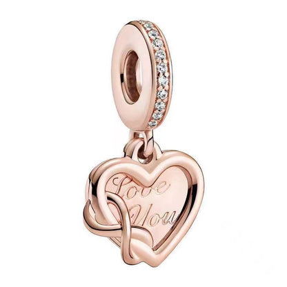 Pan Jiaduola White Copper Plated 925 Valentine's Day Mother's Day Love Pendant DIY Accessories Pendant Gift