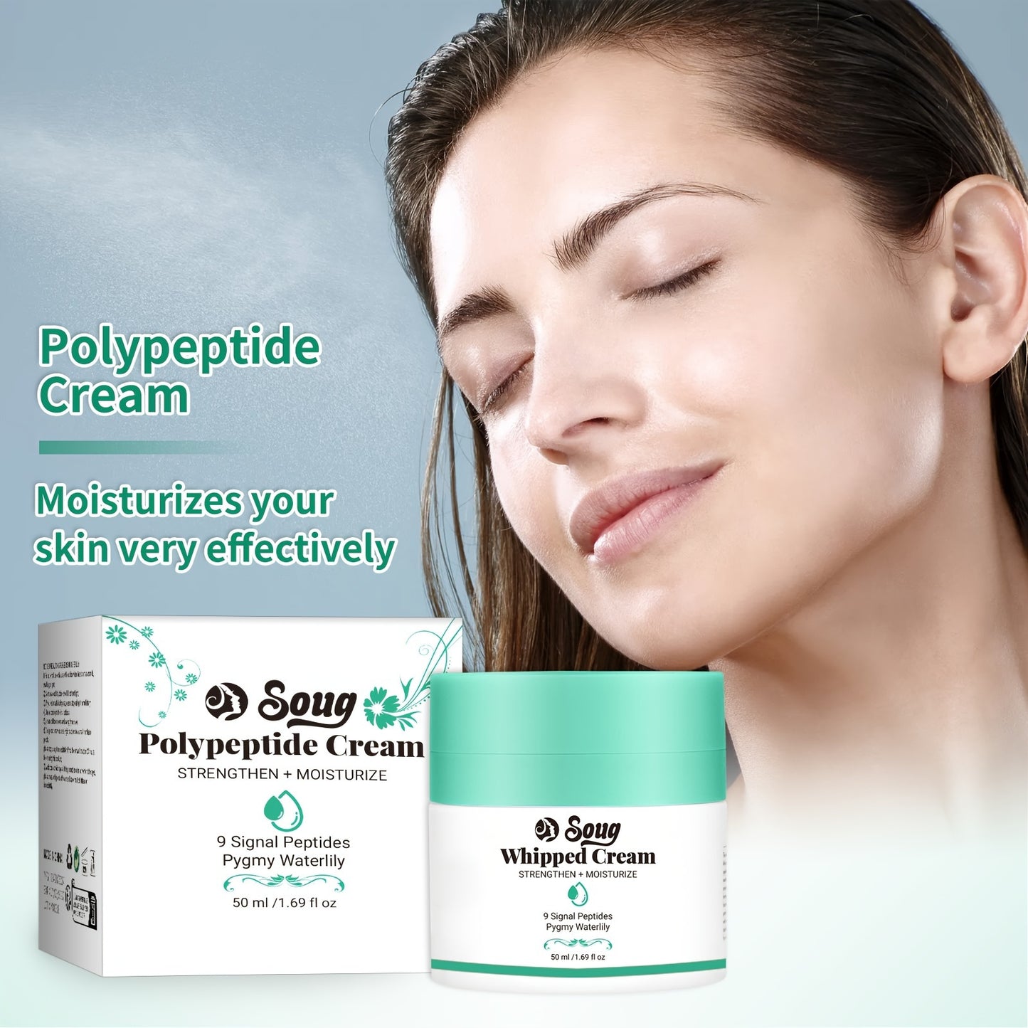 Ultra-Hydrating Moisturizer With 9 Peptides - Deep Nourishment & Firming For All Skin Types, Collagen Infused