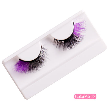 Colorful False Eyelashes At The End Of Each Eye Multi Layer Fluffy Color Imitation Mink Hair Fox Eye Cat Eye Eyelashes