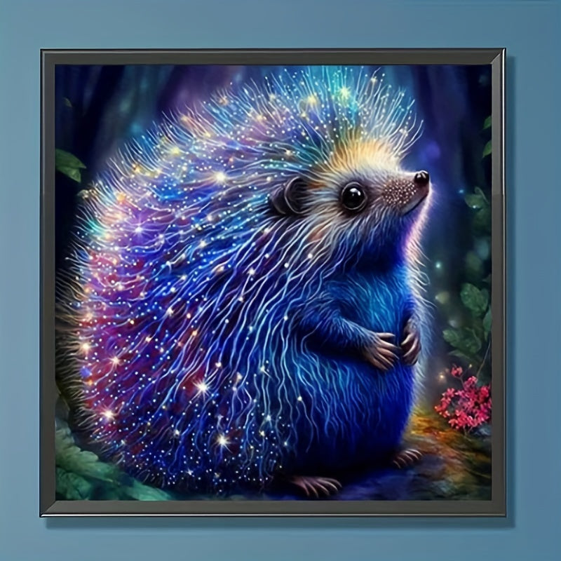 1pc Little Hedgehog Pattern Frameless DIY 5D Artificial Diamond Painting Set, Suitable For Beginners And Adults, Round Full Diamond Home Wall Art Decor Art Gifts