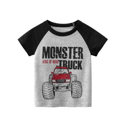 New Boys' Short Sleeve Tops Wholesale Korean T-shirt Kids Clothes