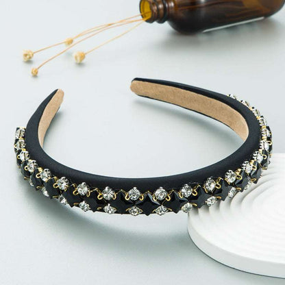 Hair Hoop New Baroque Fashion Glass Diamond Hair Accessories Seasonal Retro Versatile Flannel Trend Hair Accessories