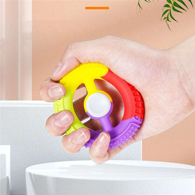 Round Silicone Grip Hand Fidget Spinner Toy Anti Stress Relief Spiner Antistress TPR Soft Toys For Children Boys Restless Gift