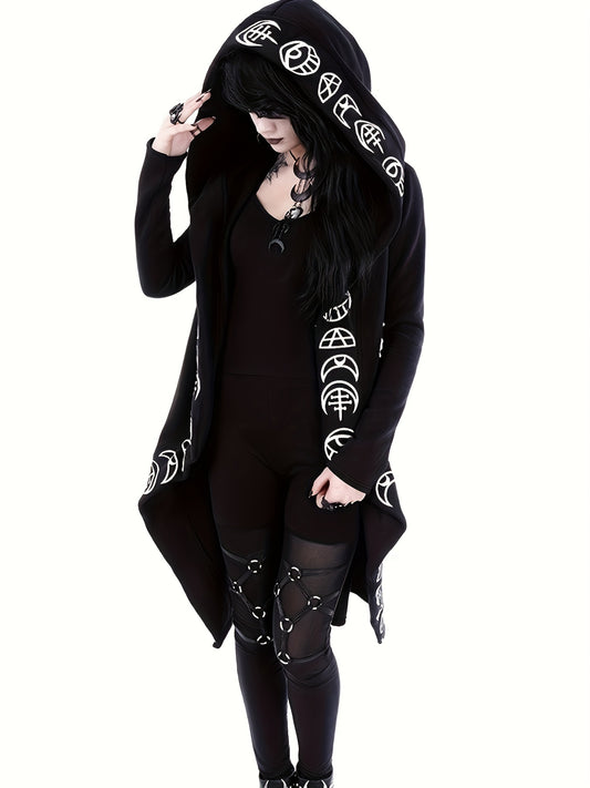 Enchanting Gothic Hooded Cardigan - Cozy & Stylish Witchcraft-Inspired Design