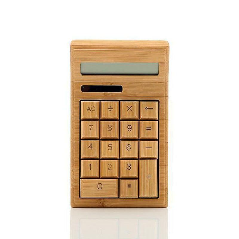 DIY Handmade Creative Bamboo 12 Bit Solar Energy Calculator Upscale Math Teaching Resources Office School Tool Stationery