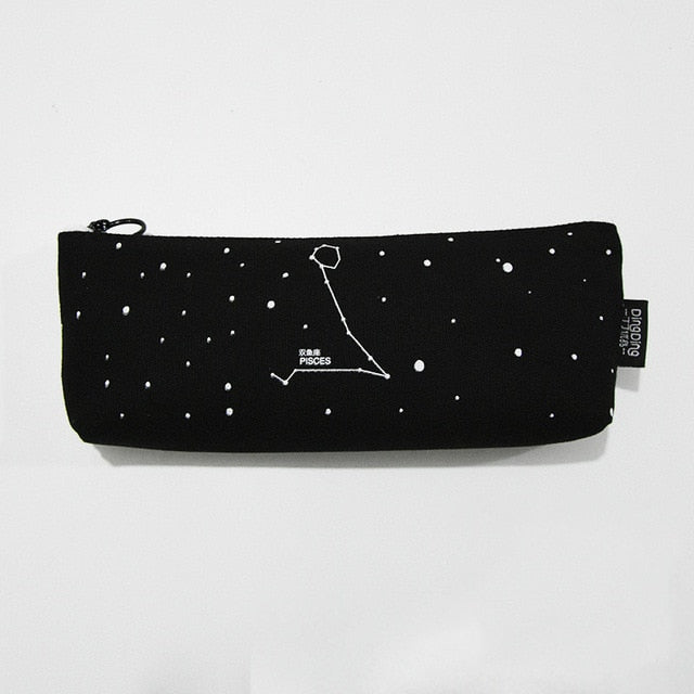 Fresh Pencil Bag Student Cotton and Linen Pencil Bag Female Constellation Stationery Bag