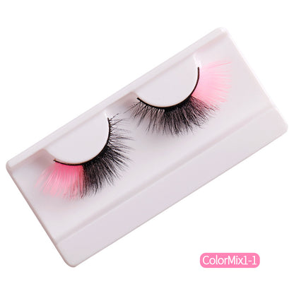 Colorful False Eyelashes At The End Of Each Eye Multi Layer Fluffy Color Imitation Mink Hair Fox Eye Cat Eye Eyelashes