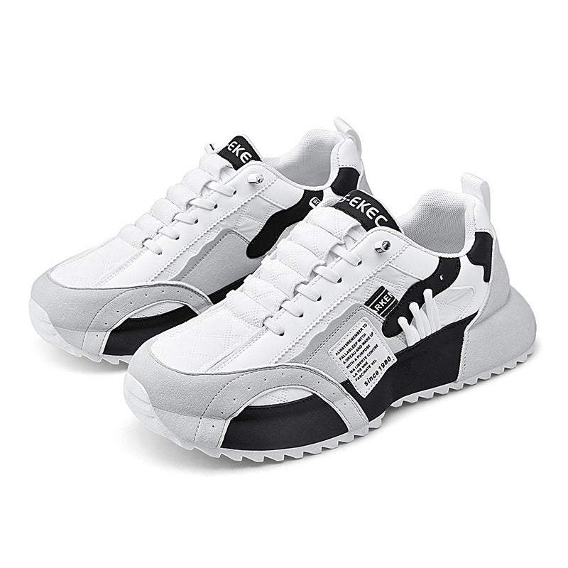 Spring New Men's Shoes with Low Top and Bottom Shoes Live Broadcast Leather Sports Shoes Running and Leisure Men's Shoes