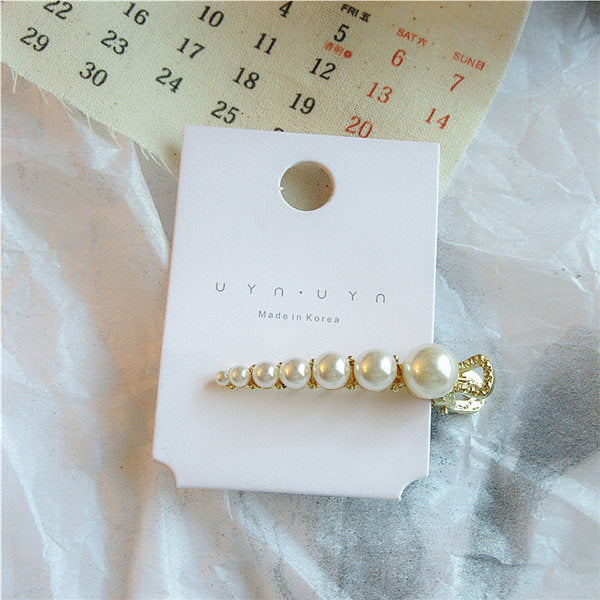 Imitation Pearls Hair Clip Shell Barrettes Metal Hollow Hair Grip Simple Hairpin Hair Accessories for Women Party