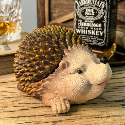 1pc Cute Hedgehog Ashtray - Smokeless Waterproof Outdoor Ash Tray with Lid for Cigarettes - Resin Figurine Decoration for Lawn, Yard, Patio, Porch - Home Decor