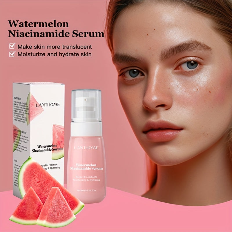 Watermelon Niacinamide Serum: Hydrating & Brightening Facial Serum with Hyaluronic Acid - 60ml/2.11 fl oz