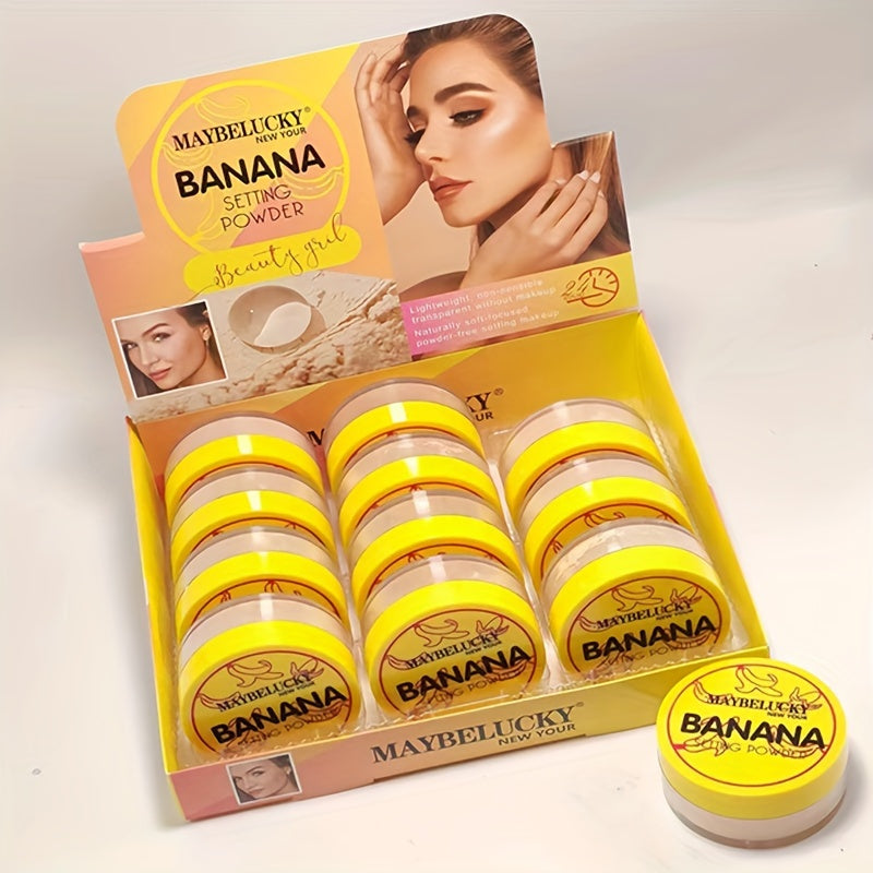 Banana Setting Powder - Oil Control Loose Baking Setting Powder, Minimizes Pores And Fine Lines Matte Finish Long Lasting Natural Face Makeup, Lightweight Yellow Loose Powder For All Skin Tones