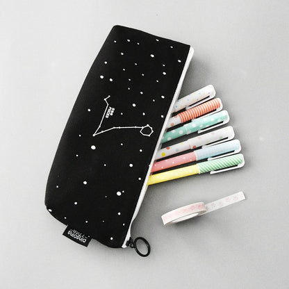 Fresh Pencil Bag Student Cotton and Linen Pencil Bag Female Constellation Stationery Bag