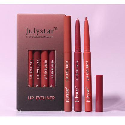 Lipstick Pink Six Pack Lipstick Pen Waterproof Matte Velvet Fog Rotary Lipliner