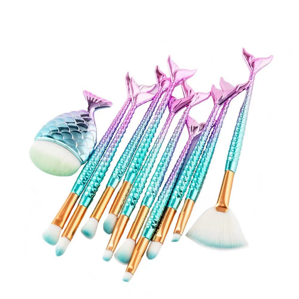 Gradient Mermaid Makeup Brush Set