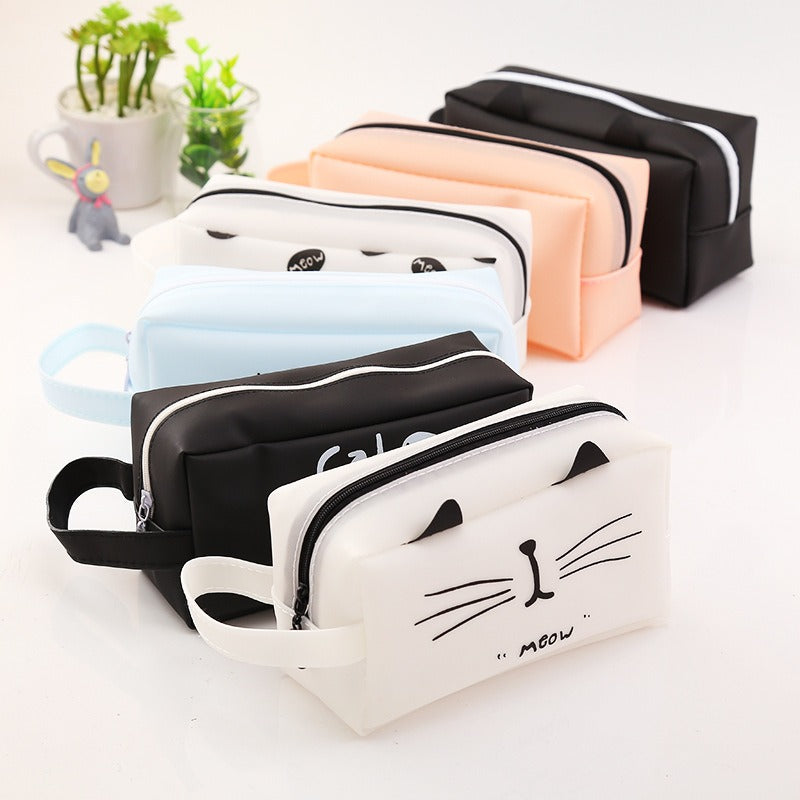 New Cat's Kingdom Pencil Bag Cartoon Cat Student Pencil Case Large Capacity Creative Stationery Box Pencil Bag