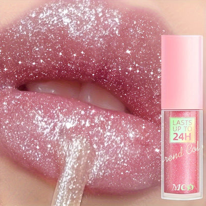 Glitter Lip Glaze Long Lasting Waterproof Liquid Lipstick Dewy Finish Lip Oil Lip Tint Moisturizing Lip Balm Highly Pigmented For Music Festival