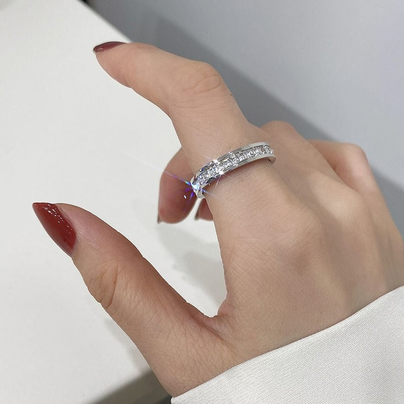 Personalized Single And Double Row Diamond Ring Women Titanium Steel Full Of Diamonds Fashion Ring Does Not Lose Color Full Of Stars Jewelry