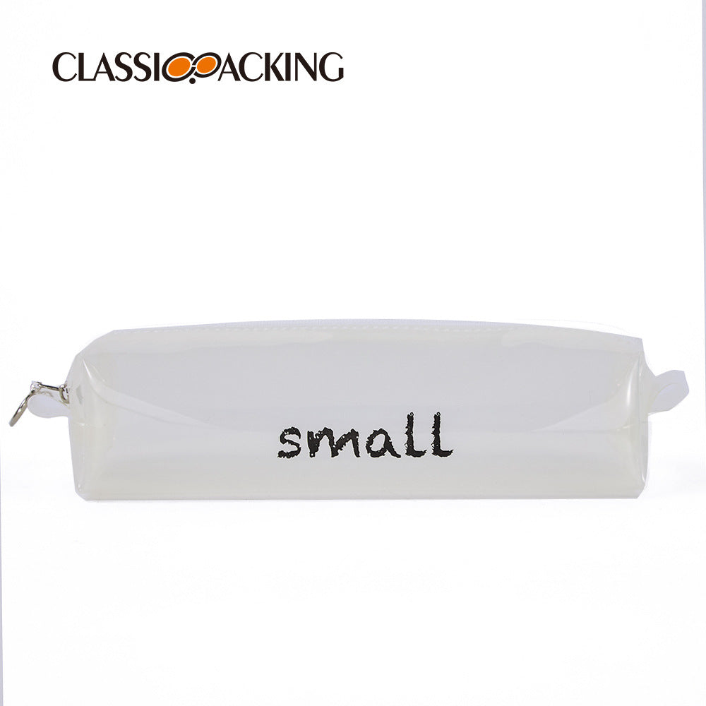 Korean Simple Style Solid Color Stationery Storage Bag TPU Waterproof Zipper Bag Exam Student Supplies Transparent Pencil Bag