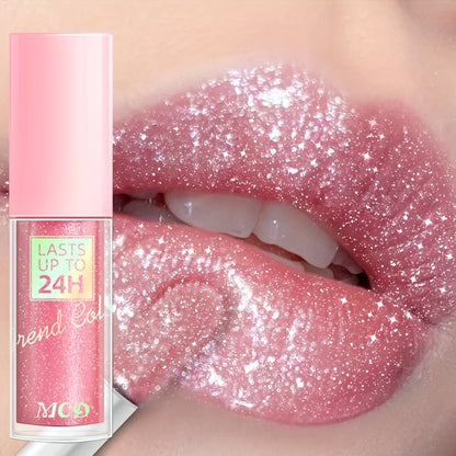 Glitter Lip Glaze Long Lasting Waterproof Liquid Lipstick Dewy Finish Lip Oil Lip Tint Moisturizing Lip Balm Highly Pigmented For Music Festival