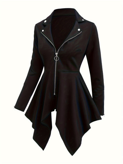 Vintage Women's Gothic Long Sleeve Zipper Jacket - Casual Outerwear