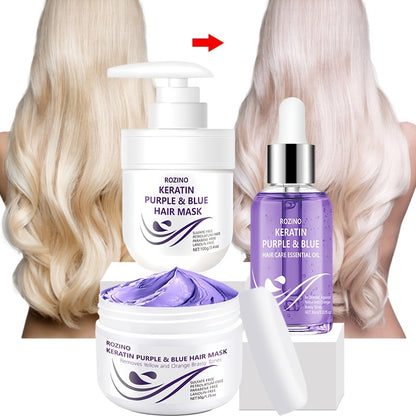 3pcs Purple Hair Care Set with Essential Oil & Deep Repair Mask