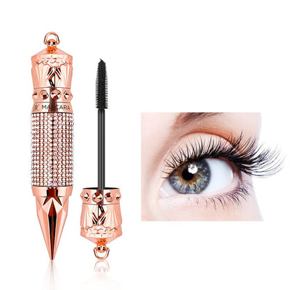 Scepter Mascara, Waterproof Smudge Proof Elongate Eyelashes Makeup Tool, Natural Thick Curling Mascara, Rhinestone Decorative Shell