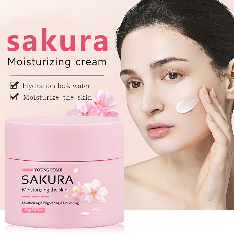 30/60g Sakura Facial Care Moisturizing Face Cream, Repairs Dry Skin, Protects Skin, Improves Skin Texture, Tightens Skin, Makes Skin Tender And Delicate, Suitable For All Skin Types, And Makes Your Skin Look Young With Plant Squalane