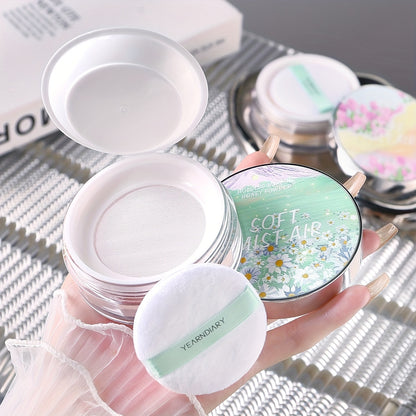 Soft Mist Air-Wear Loose Setting Powder - Shine Control for Medium Skin Tone - Light, Waterproof, Oil-Absorbent Makeup Effect - Gentle Coverage for Oily Skin - Gift-Ready Cosmetic for Girlfriend or Wife