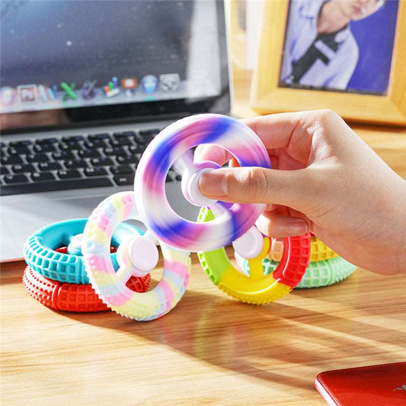 Round Silicone Grip Hand Fidget Spinner Toy Anti Stress Relief Spiner Antistress TPR Soft Toys For Children Boys Restless Gift