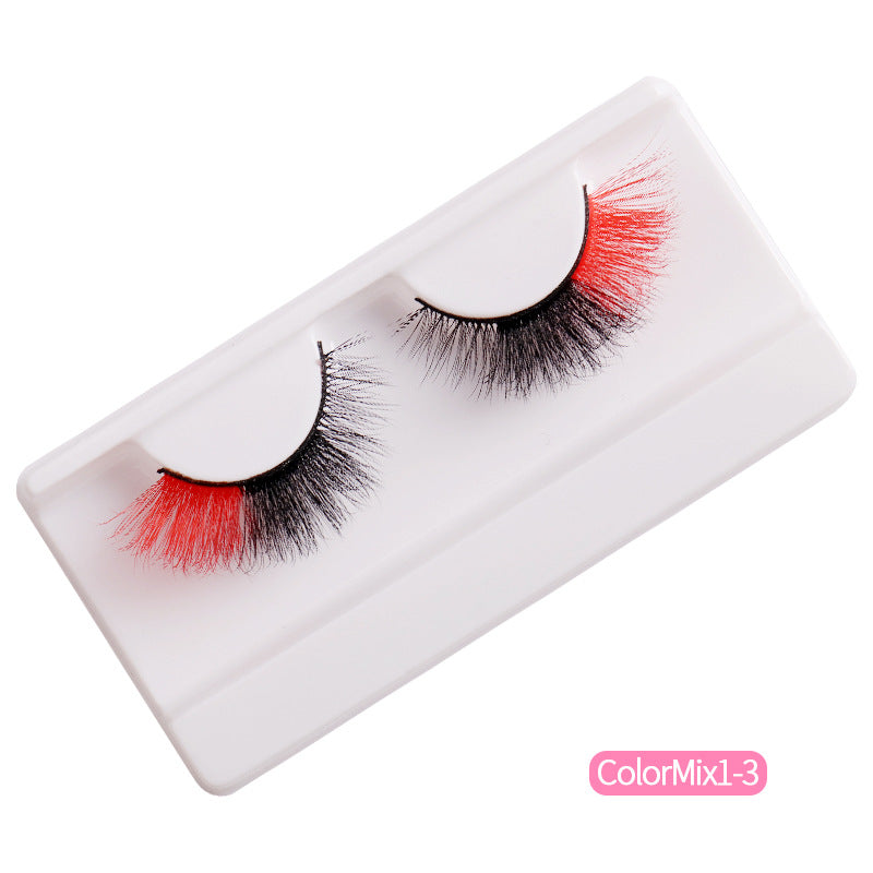 Colorful False Eyelashes At The End Of Each Eye Multi Layer Fluffy Color Imitation Mink Hair Fox Eye Cat Eye Eyelashes