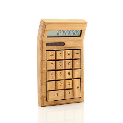 DIY Handmade Creative Bamboo 12 Bit Solar Energy Calculator Upscale Math Teaching Resources Office School Tool Stationery