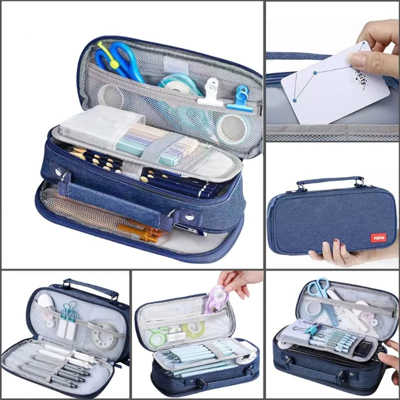 Pencil Case for Boys Girls 5-layer Large Capacity Box Waterproof Pen Pouch Students Back To School Office Supplies Stationery