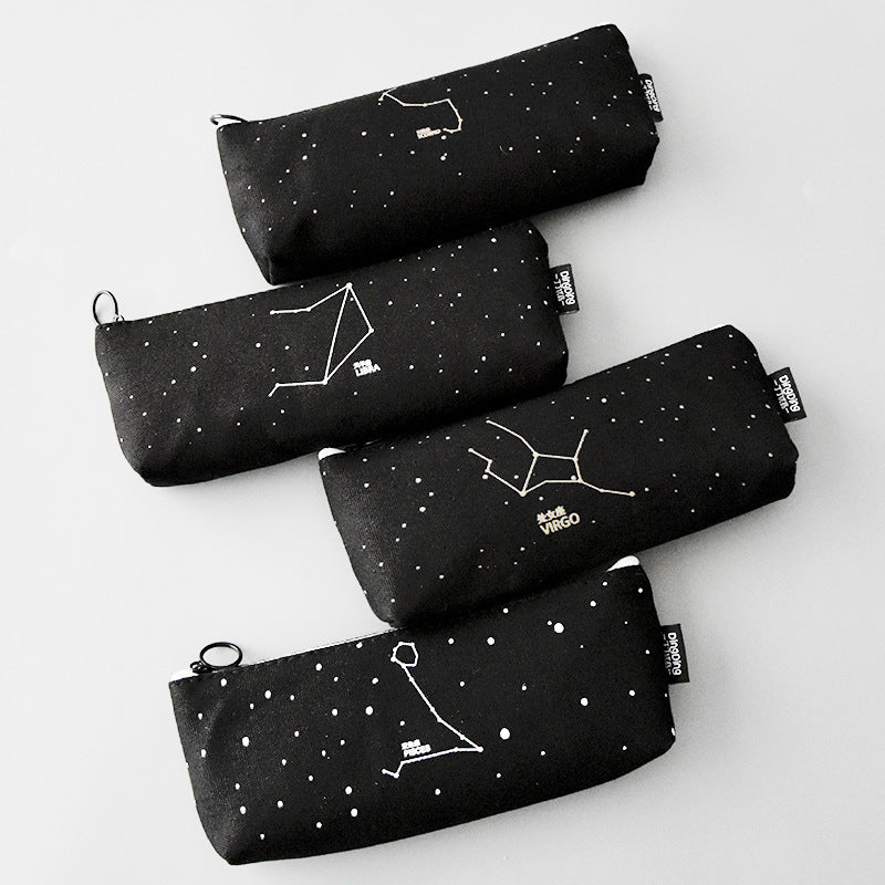 Fresh Pencil Bag Student Cotton and Linen Pencil Bag Female Constellation Stationery Bag