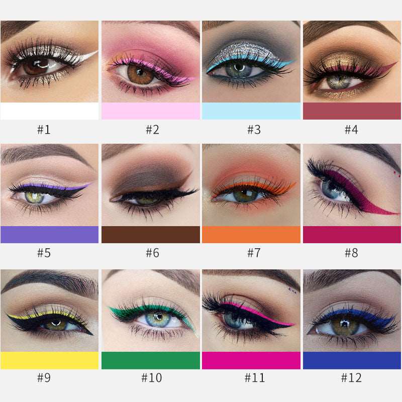 Color Eyeliner Matte Quick Drying Liquid Eyeliner Does Not Smudge 12 Boxes