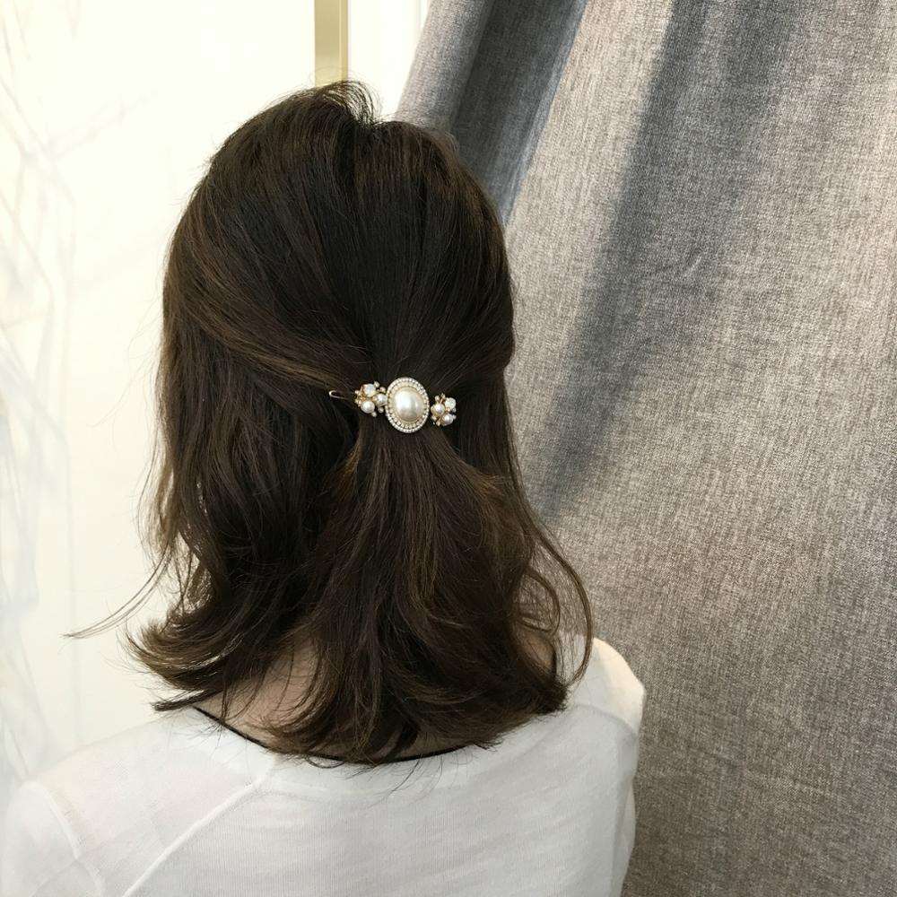 Imitation Pearls Hair Clip Shell Barrettes Metal Hollow Hair Grip Simple Hairpin Hair Accessories for Women Party