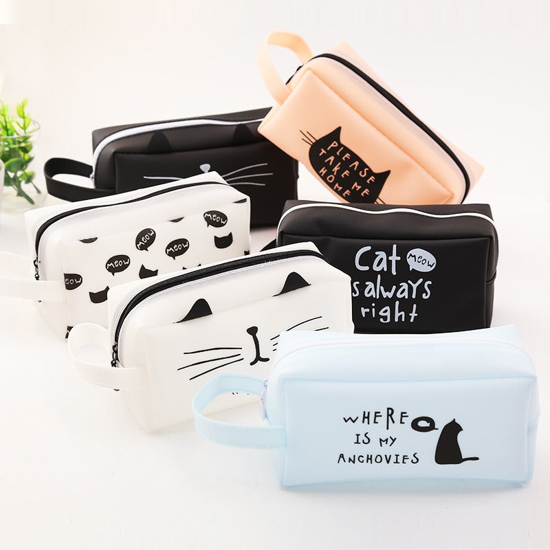 New Cat's Kingdom Pencil Bag Cartoon Cat Student Pencil Case Large Capacity Creative Stationery Box Pencil Bag