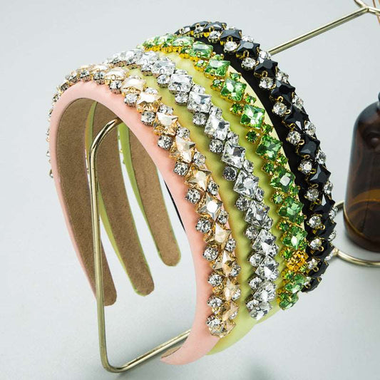 Hair Hoop New Baroque Fashion Glass Diamond Hair Accessories Seasonal Retro Versatile Flannel Trend Hair Accessories