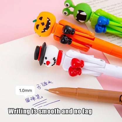 Funny Boxing Pen Vampire Pumpkin Monster Snowman Santa Claus Ballpoint Pen Decompression Toy Tricky Toys Stationery Supplies