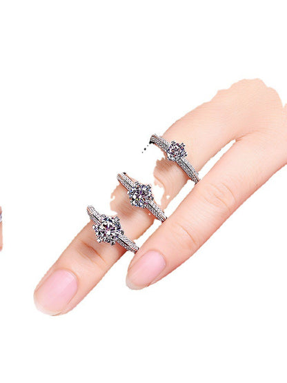 SICasco CO Star Craftsman Diamond Mosonite Diamond Ring for Women's Jewelry Full Sky Star Jewelry Set in Platinum