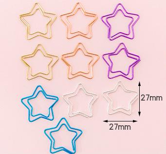 10 pcs/pack cute Cactus star Ice Cream Mini Paper Clips Kawaii Stationery Metal Clear Binder Clips Photos Tickets Notes Letter