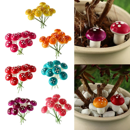 Mini Mushroom Foam Potted Plants - 1/10 Pcs