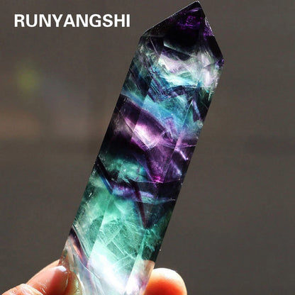 Natural Fluorite Crystal Healing Wand