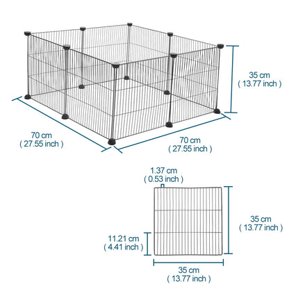 8PCS Iron Mesh Rabbit Cage Indoor Bunny Large Kennel Fence Running Play Pen Pet Playpen Cat Guinea Hamster Crate House Barrier